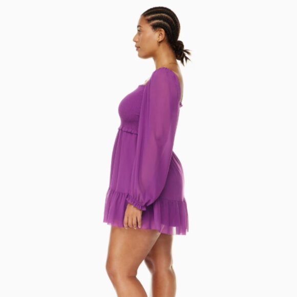 NWT WILFRED | Aritzia Tempest Chiffon Tiered Mini Dress | Sz. XS - Picture 4 of 11
